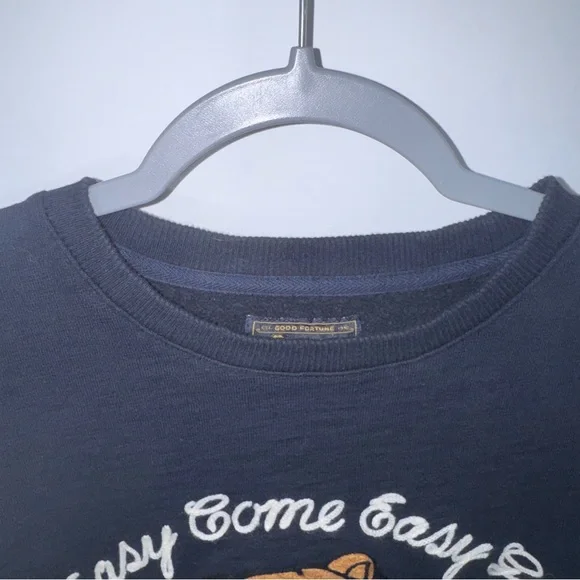 Lucky Brand Easy Come Easy Go California Dreamin Black Crewneck Sweatshirt - Picture 3 of 9